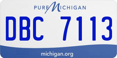 MI license plate DBC7113