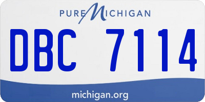 MI license plate DBC7114