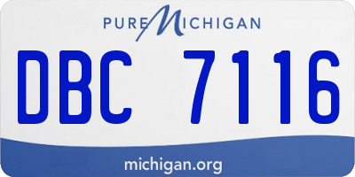 MI license plate DBC7116
