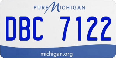 MI license plate DBC7122