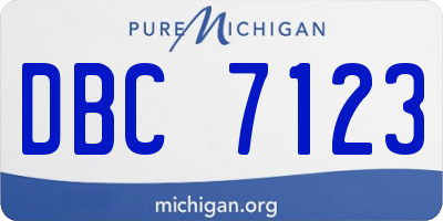 MI license plate DBC7123