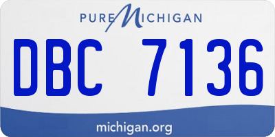 MI license plate DBC7136