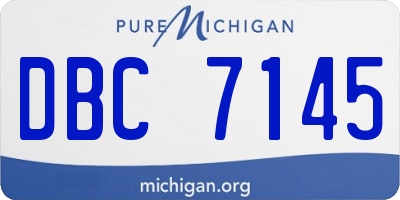 MI license plate DBC7145
