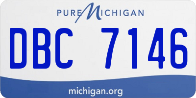 MI license plate DBC7146