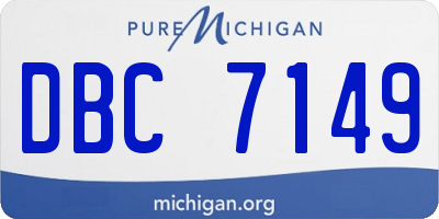 MI license plate DBC7149