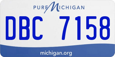 MI license plate DBC7158
