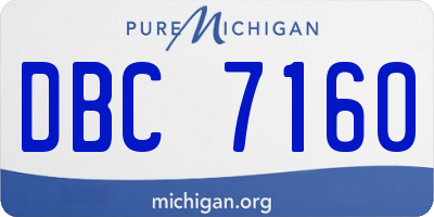 MI license plate DBC7160
