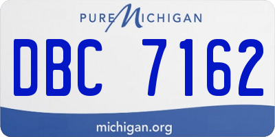 MI license plate DBC7162