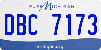 MI license plate DBC7173
