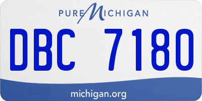 MI license plate DBC7180