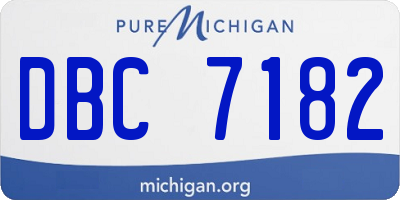 MI license plate DBC7182