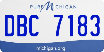 MI license plate DBC7183