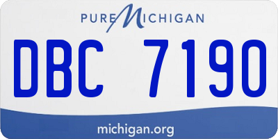 MI license plate DBC7190