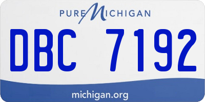 MI license plate DBC7192