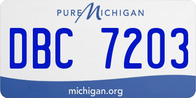 MI license plate DBC7203