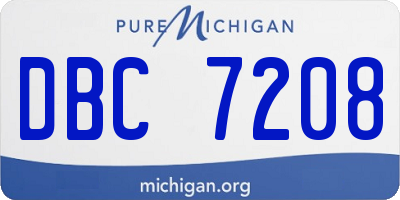 MI license plate DBC7208