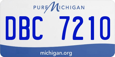 MI license plate DBC7210