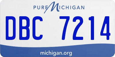 MI license plate DBC7214