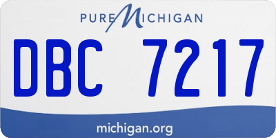 MI license plate DBC7217