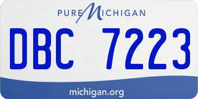 MI license plate DBC7223