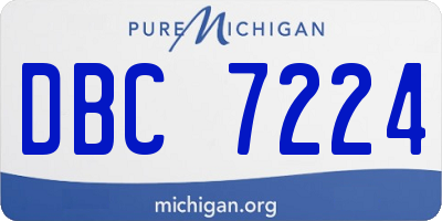MI license plate DBC7224