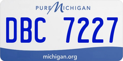 MI license plate DBC7227