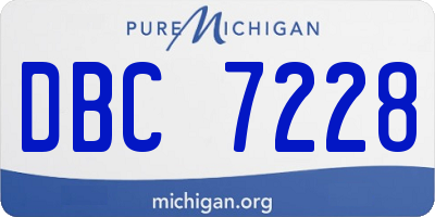 MI license plate DBC7228