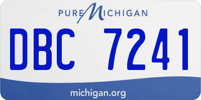 MI license plate DBC7241