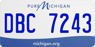 MI license plate DBC7243