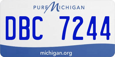 MI license plate DBC7244