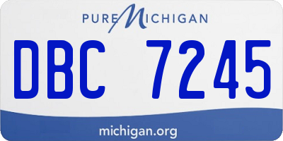 MI license plate DBC7245