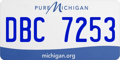 MI license plate DBC7253
