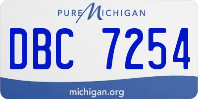 MI license plate DBC7254