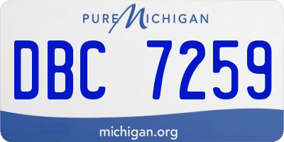 MI license plate DBC7259