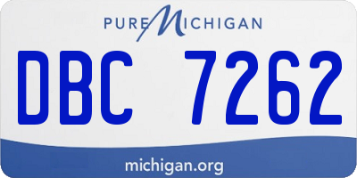 MI license plate DBC7262