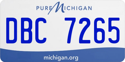 MI license plate DBC7265