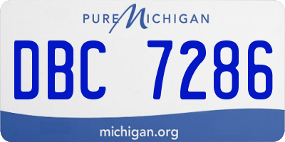 MI license plate DBC7286