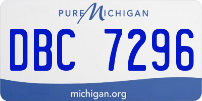 MI license plate DBC7296