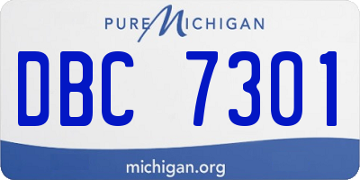 MI license plate DBC7301
