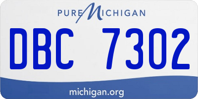 MI license plate DBC7302