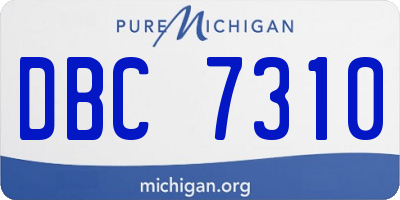 MI license plate DBC7310