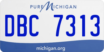 MI license plate DBC7313