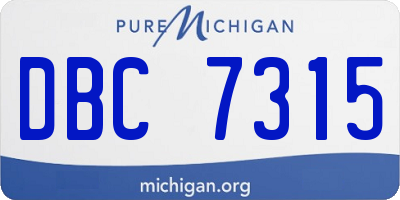 MI license plate DBC7315