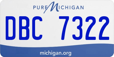 MI license plate DBC7322