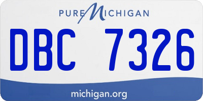 MI license plate DBC7326