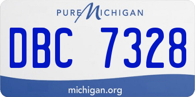 MI license plate DBC7328