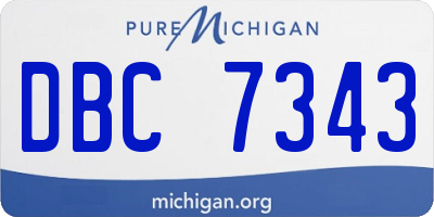 MI license plate DBC7343