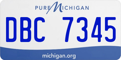 MI license plate DBC7345