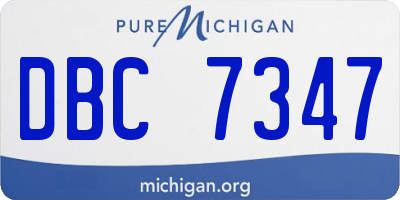 MI license plate DBC7347