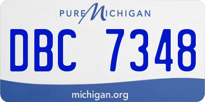 MI license plate DBC7348